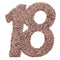 SANTEX Age Specific Birthday Glittery Number 18 Decoration, Rose Gold, 6 Count