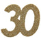 SANTEX Age Specific Birthday Glittery Number 30 Decoration, Gold, 6 Count