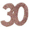 SANTEX Age Specific Birthday Glittery Number 30 Decoration, Rose Gold, 6 Count
