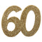 SANTEX Age Specific Birthday Glittery Number 60 Decoration, Gold, 6 Count