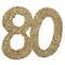 SANTEX Age Specific Birthday Glittery Number 80 Decoration, Gold, 6 Count