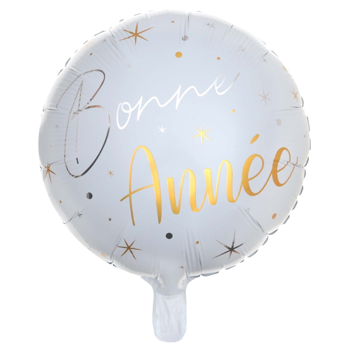 SANTEX Balloons New Year "Bonne Année" White Round Foil Balloon, 18 Inches, 1 Count 3660380073666