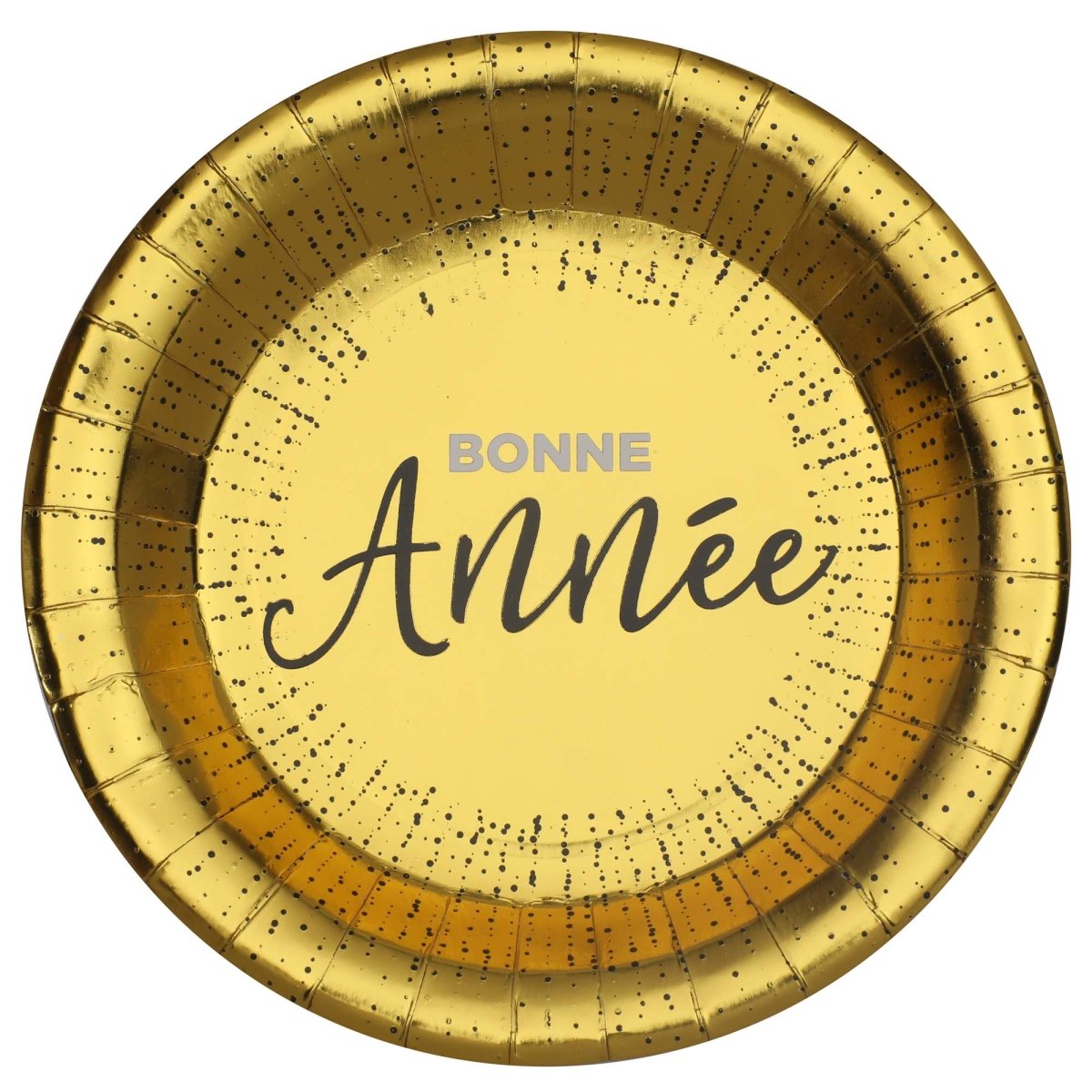 SANTEX Christmas Bonne Année Gold Plates, 8,8 Inches, 10 Counts 3660380080909