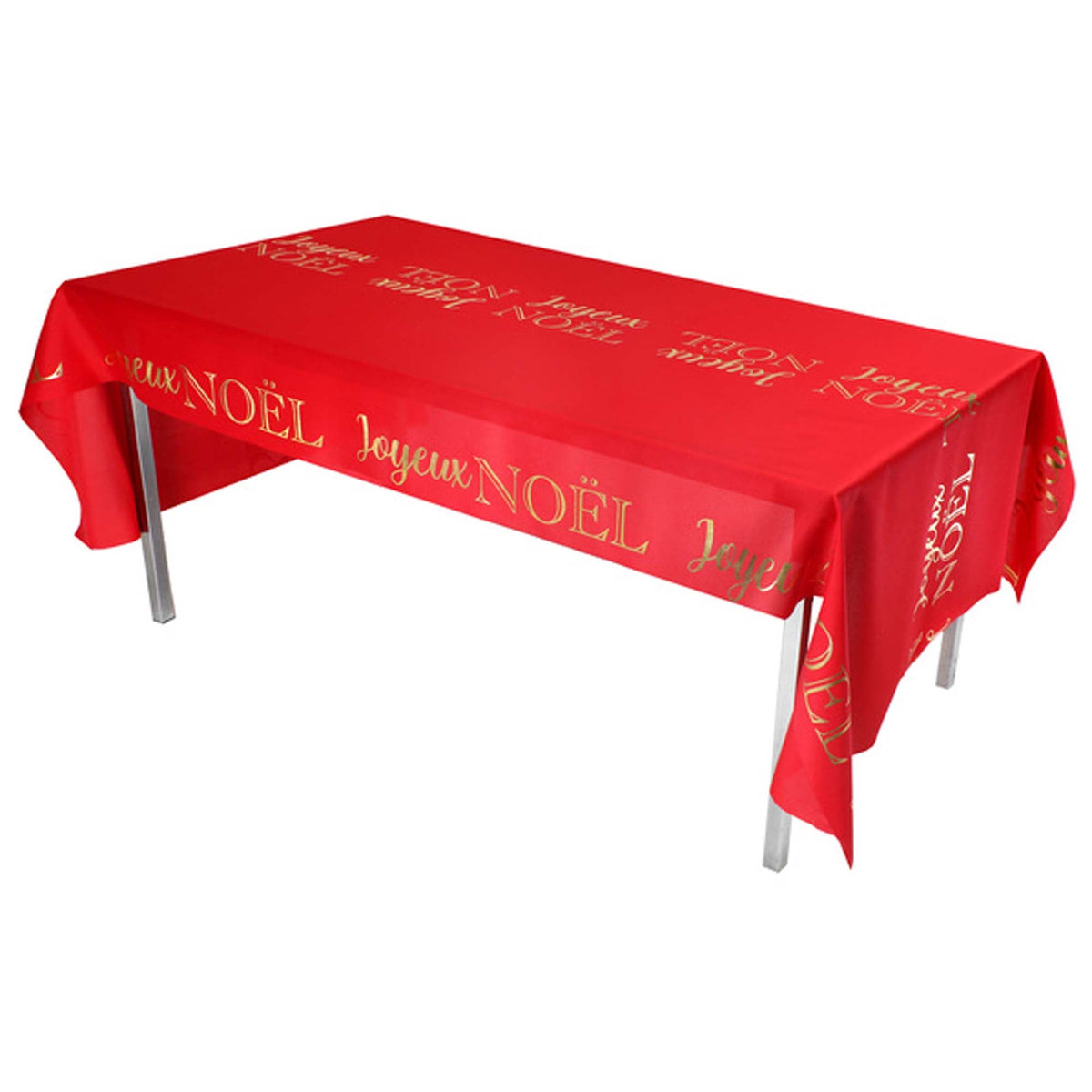 SANTEX Christmas Merry Christmas Red Plastic Table Cover, 40 x 80 Inches 3660380083740