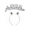 SANTEX General Birthday Sparkly "Joyeux Anniversaire" Headband, Silver
