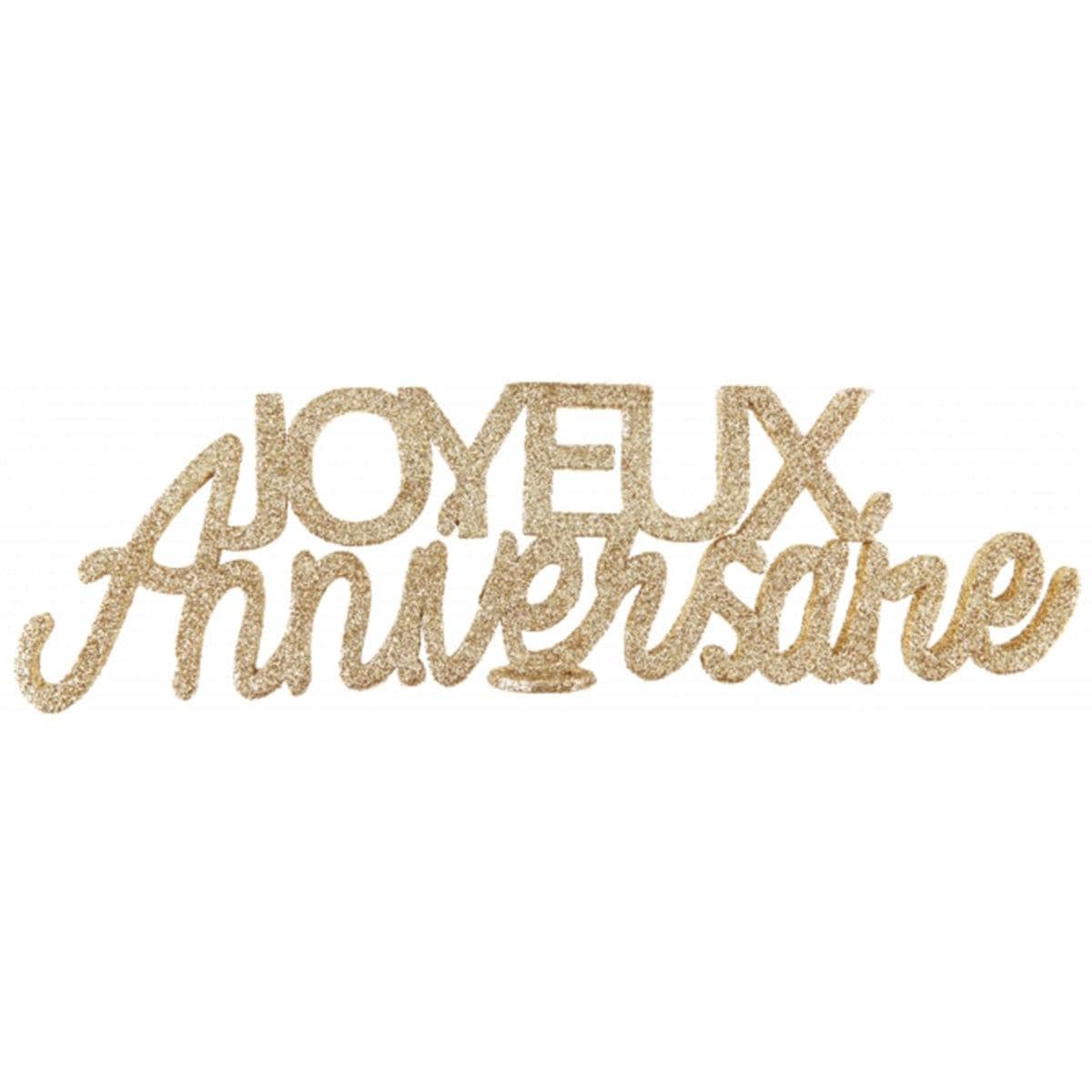 SANTEX General Birthday Table Decoration, "Joyeux Anniversaire", Gold