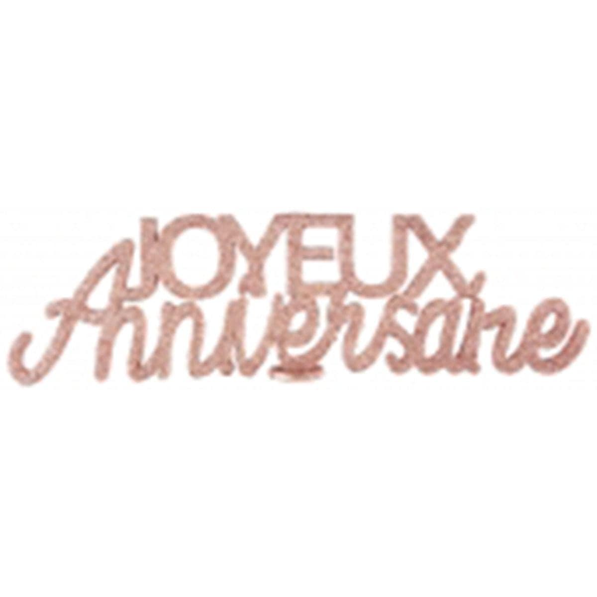SANTEX General Birthday Table Decoration, "Joyeux Anniversaire", Rose Gold