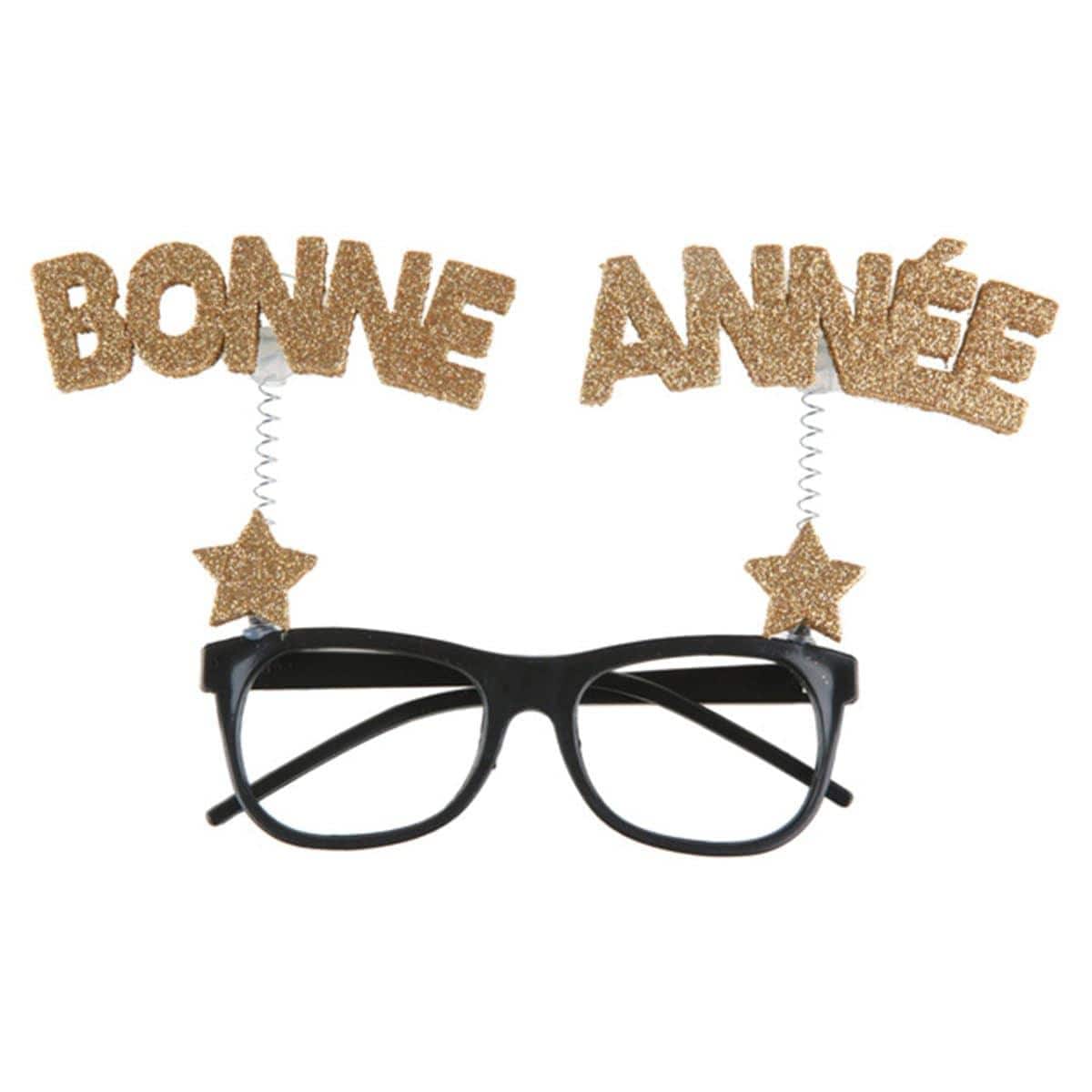Buy New Year Bonne Année Glitter Glasses sold at Party Expert