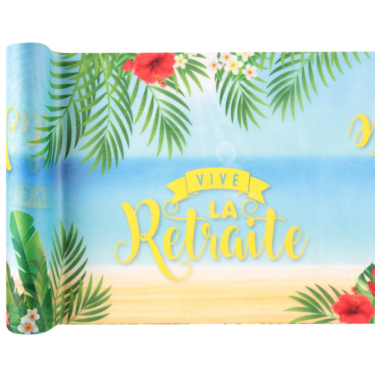 SANTEX Retirement Retraite Retro "Vive la retraite" Table Runner, 196 Inches, 1 Count