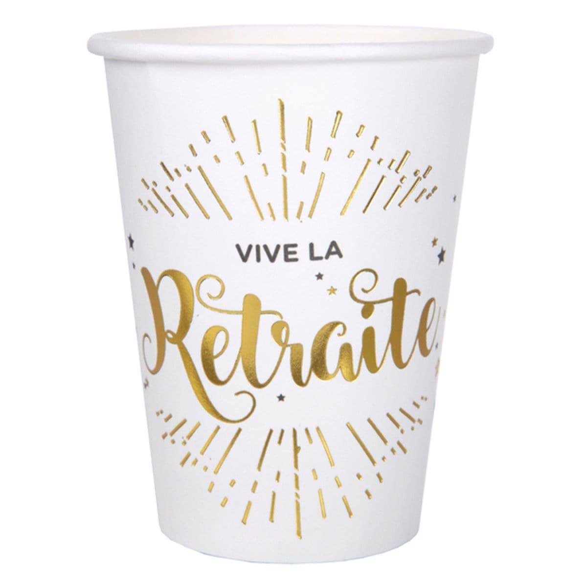 Buy Retirement Vive La Retraite Cups, 10 Count sold at Party Expert