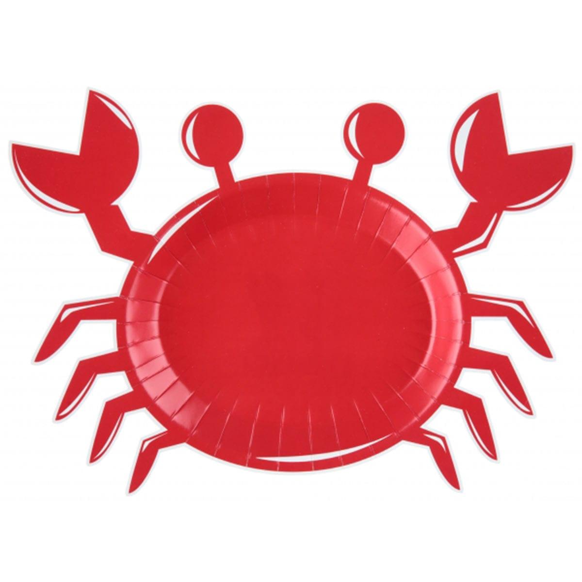 SANTEX Theme Party Seaside Crab Dinner Paper Plates, 10 in, Red, 10 Count