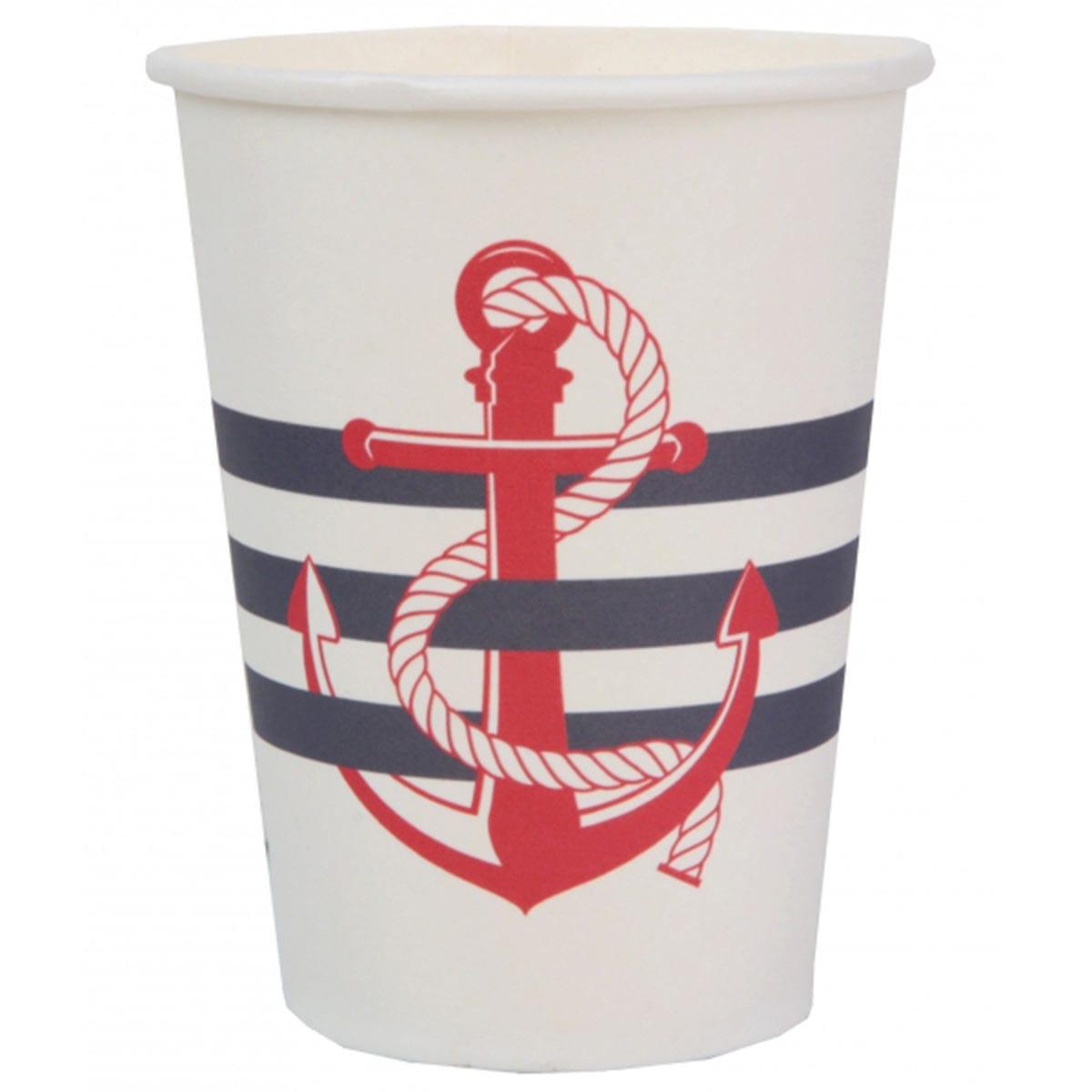 SANTEX Theme Party Seaside Paper Cups, Boat Anchor, 10 Count