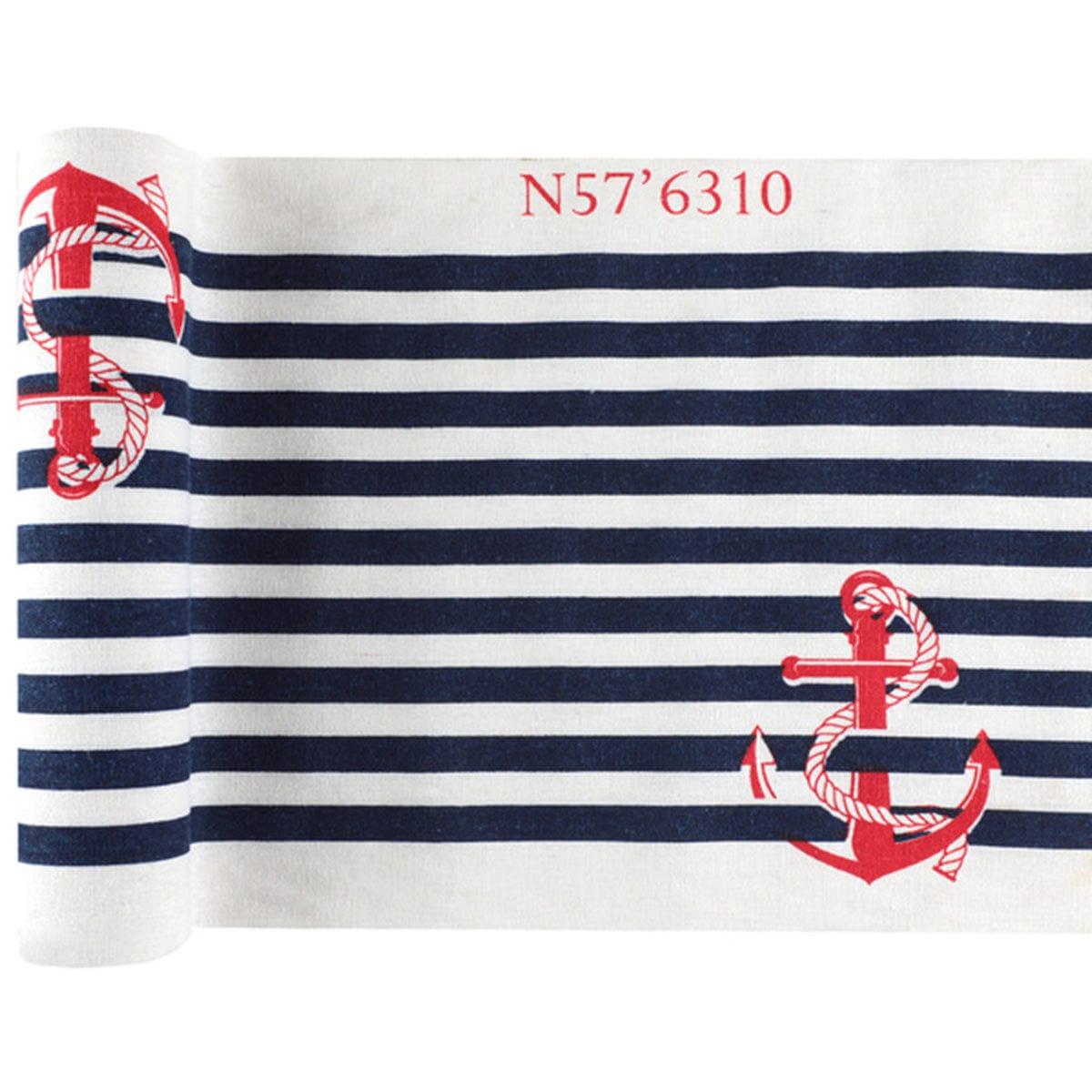 SANTEX Theme Party Seaside Table Runner, 11'' x 16', Red Boat Anchors
