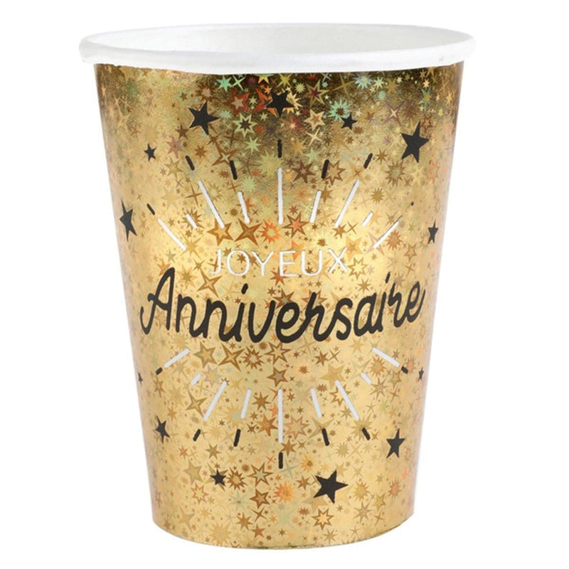Buy Wedding Anniversary Joyeux Anniversaire Cups, 10 Count sold at Party Expert