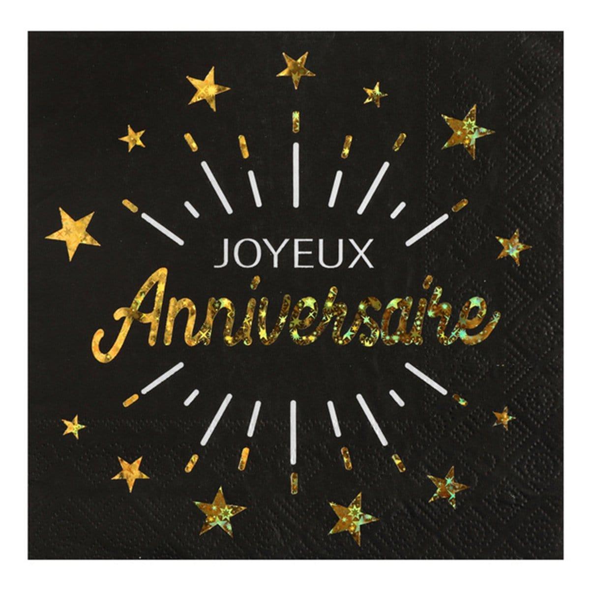Buy Wedding Anniversary Joyeux Anniversaire Lunch Napkins, 20 Count sold at Party Expert