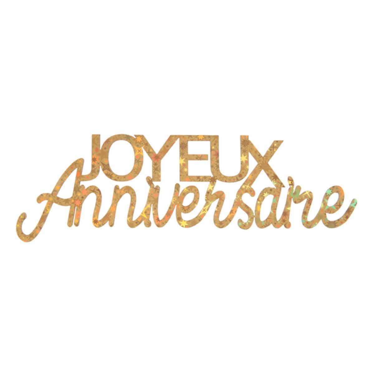 Buy Wedding Anniversary Joyeux Anniversaire Sparkling Letters sold at Party Expert