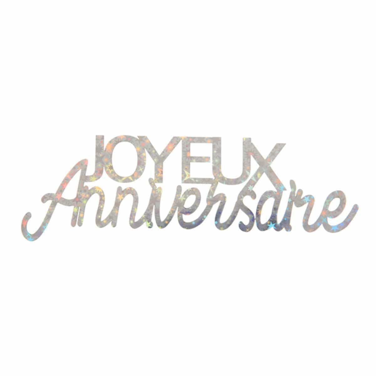 Buy Wedding Anniversary Joyeux Anniversaire Sparkling Letters sold at Party Expert
