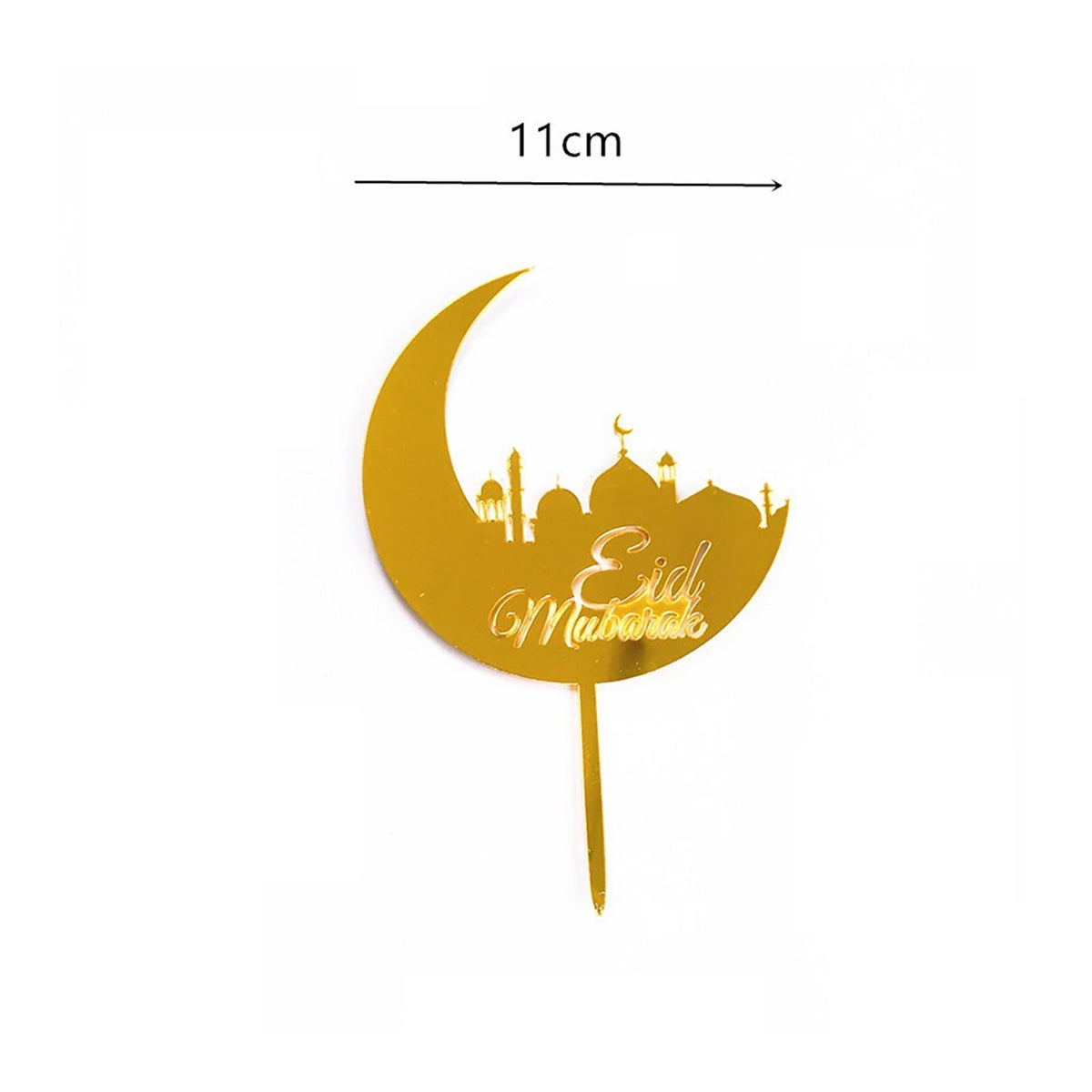 Shaoxing Keqiao Chengyou Textile Co.,Ltd Eid Eid Celebration Gold Moon Cake Topper, 4 Inches, 1 Count