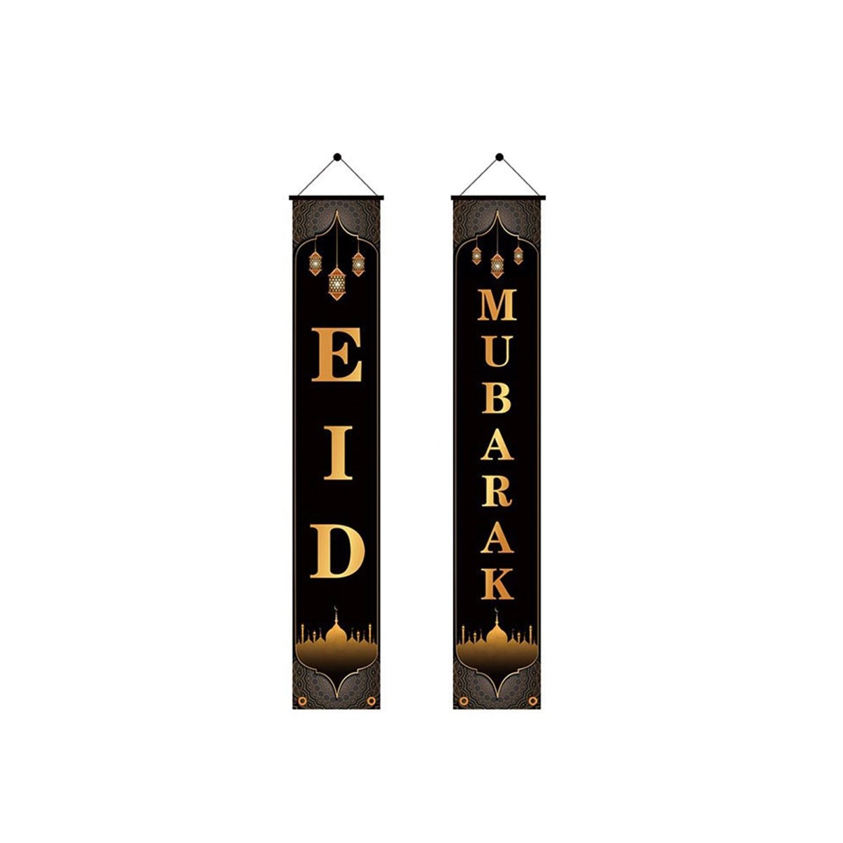 Shaoxing Keqiao Chengyou Textile Co.,Ltd Eid Eid Celebration Hanging Flags, 2 Count
