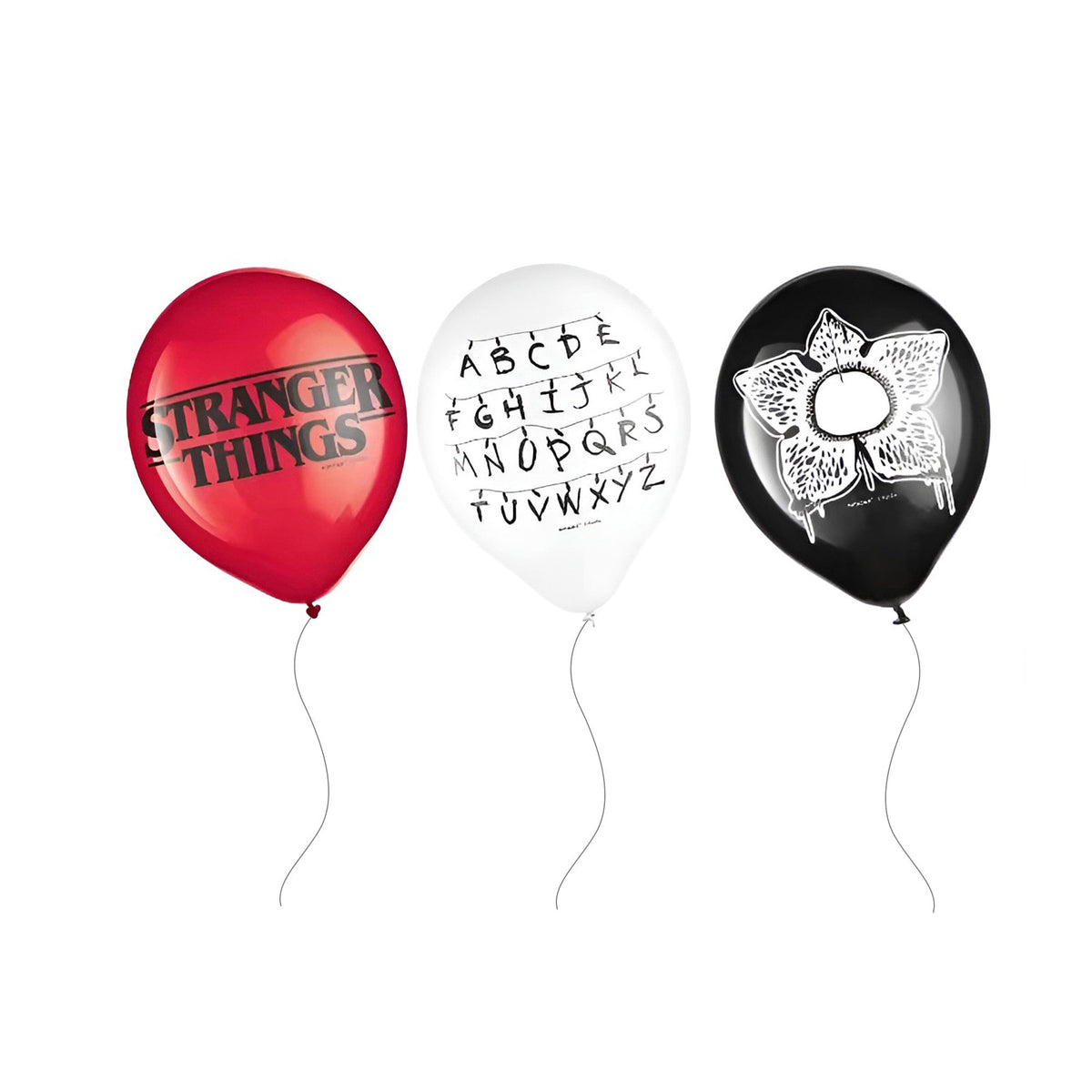 Shaoxing Keqiao Chengyou Textile Co.,Ltd Halloween Stranger Things Printed Latex Balloons, Red, Black and White, 12 inches, 12 Count 810077657911