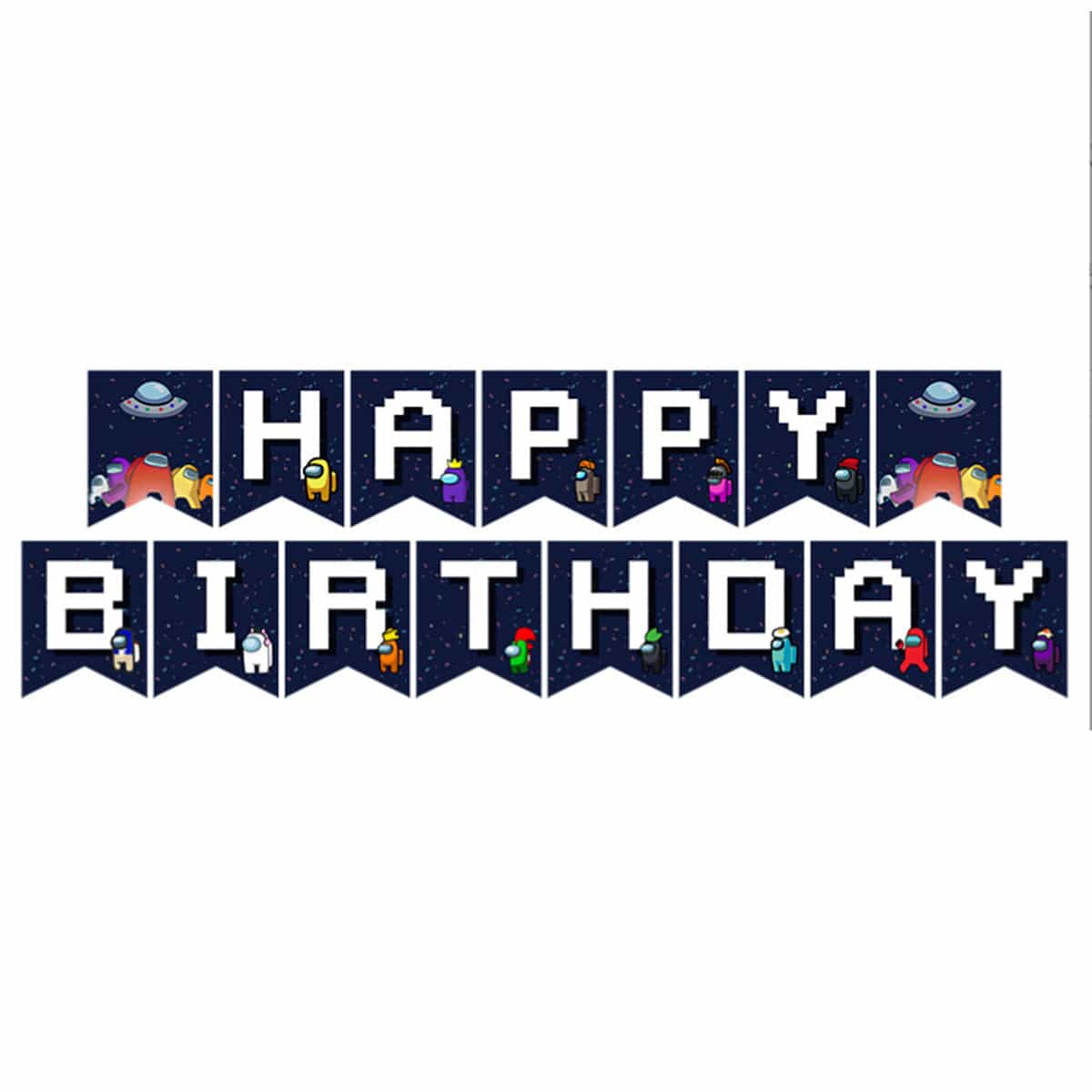 Shaoxing Keqiao Chengyou Textile Co.,Ltd Kids Birthday Among Us Happy Birthday Banner, 59 in