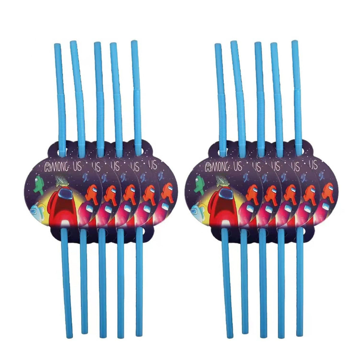 Shaoxing Keqiao Chengyou Textile Co.,Ltd Kids Birthday Among Us Plastic Straws, 10 Count