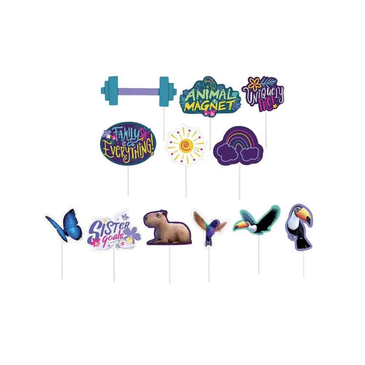 Shaoxing Keqiao Chengyou Textile Co.,Ltd Kids Birthday Disney Encanto Birthday Party Photo Booth Props, 12 Count