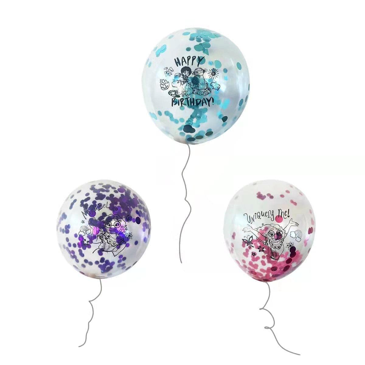 Shaoxing Keqiao Chengyou Textile Co.,Ltd Kids Birthday Disney Encanto Clear Latex Confetti Balloons, 12 in, 12 Count