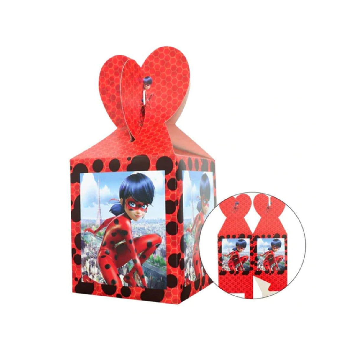 Shaoxing Keqiao Chengyou Textile Co.,Ltd Kids Birthday Miraculous: Tales of Ladybug & Cat Noir Birthday Favour Boxes, 6 Count 810077656907