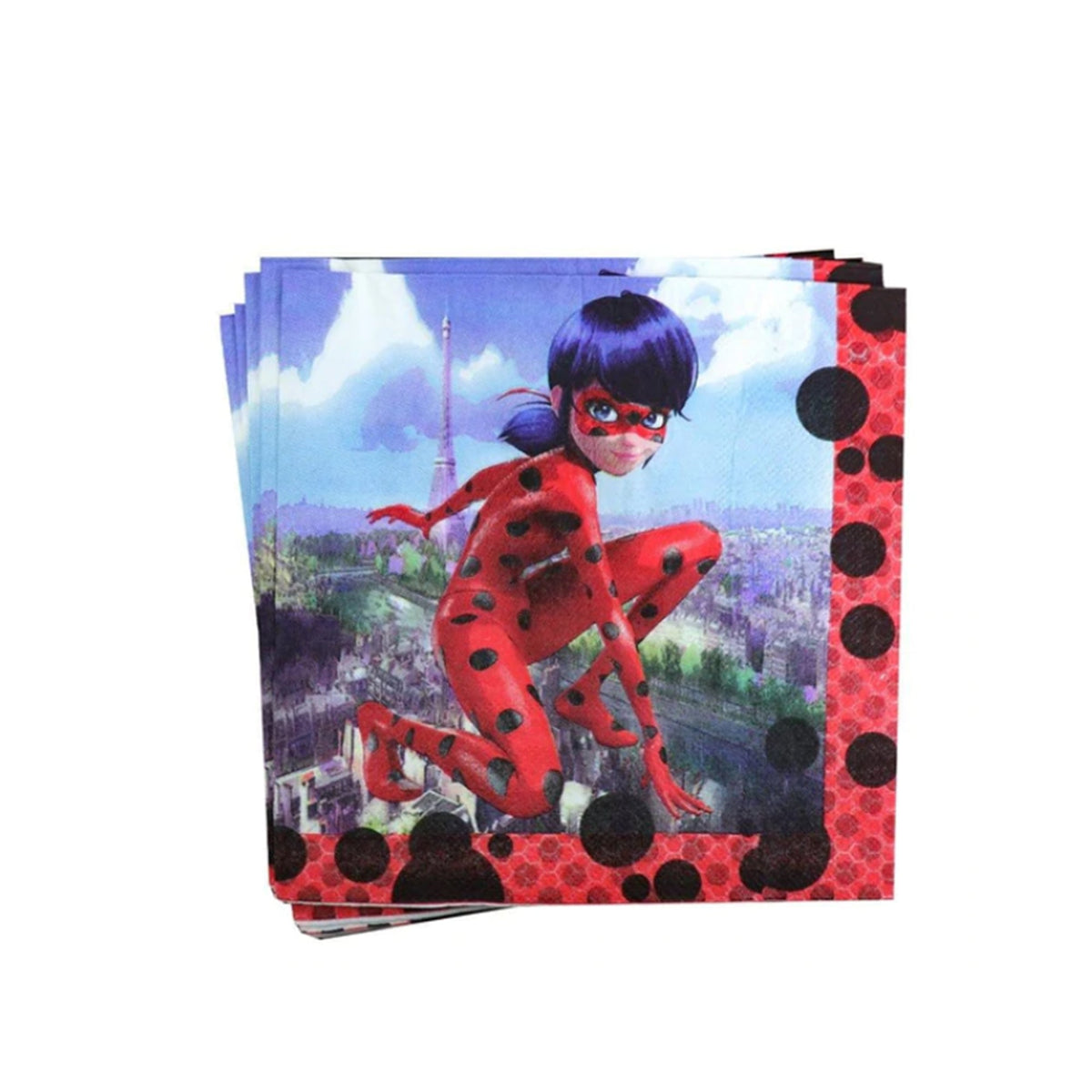 Shaoxing Keqiao Chengyou Textile Co.,Ltd Kids Birthday Miraculous: Tales of Ladybug & Cat Noir Birthday Large Lunch Napkins, 20 Count 810077656839