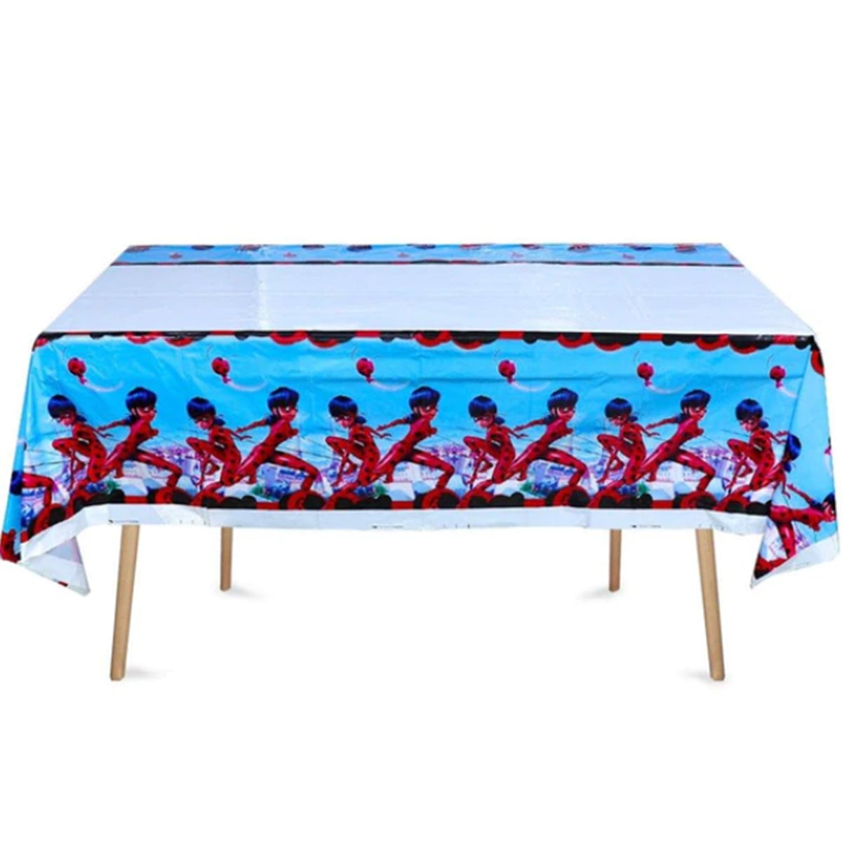 Shaoxing Keqiao Chengyou Textile Co.,Ltd Kids Birthday Miraculous: Tales of Ladybug & Cat Noir Birthday Rectangular Plastic Table Cover, 43 x 71 Inches 810077656853