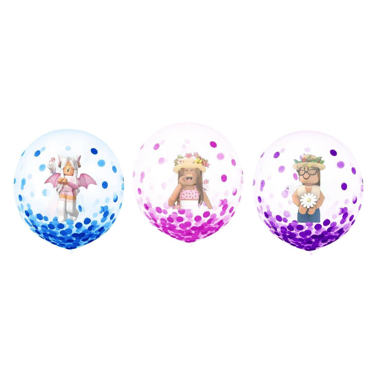 Shaoxing Keqiao Chengyou Textile Co.,Ltd Kids Birthday Roblox Girl Latex Confetti Balloons, 12 in, 12 Count
