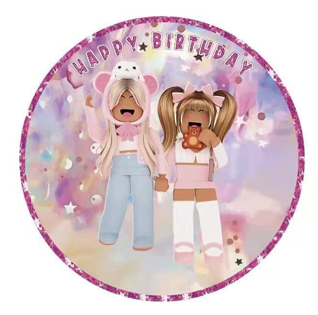Roblox Girl Round Dessert Paper Plates, 7 in Party Supplies Party