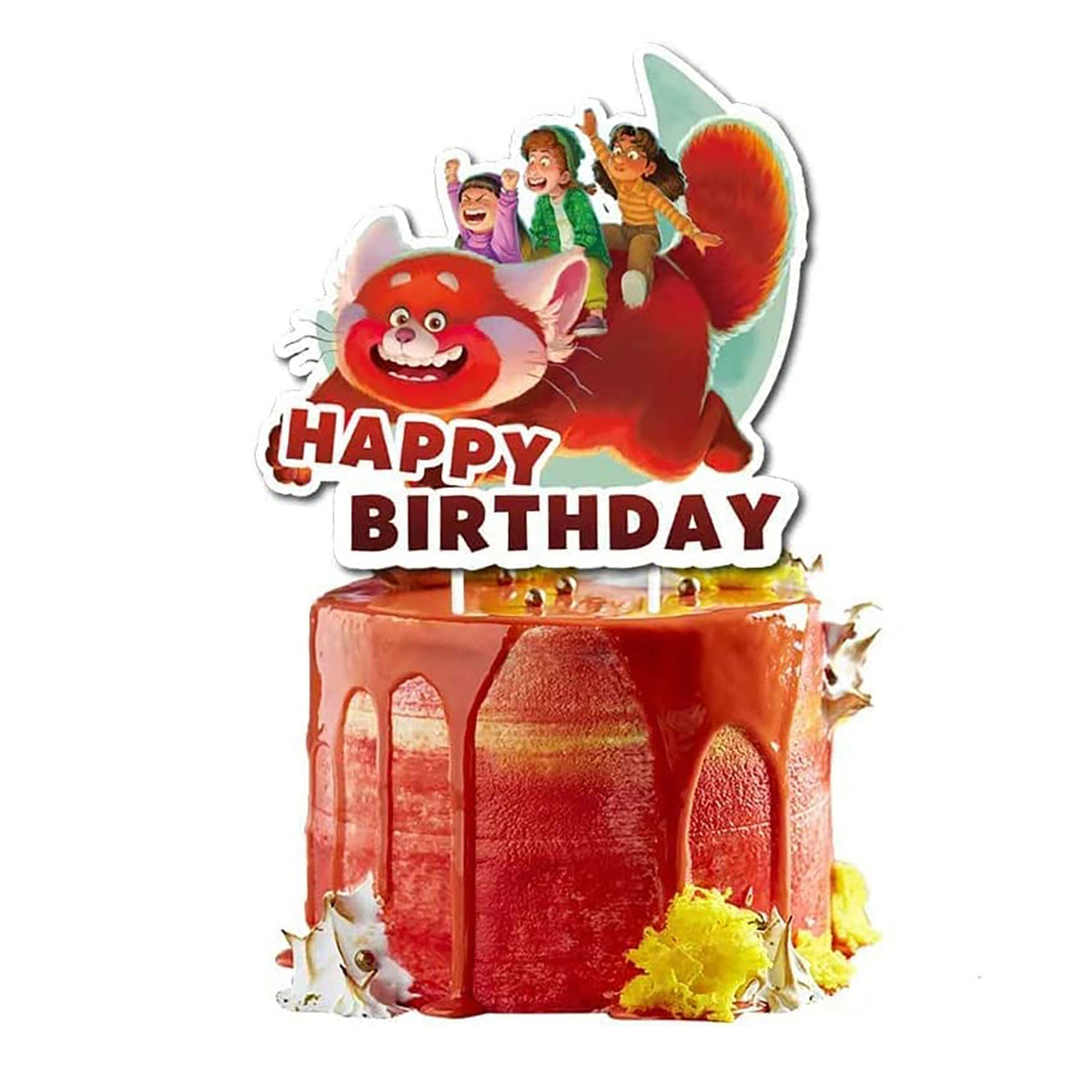 Shaoxing Keqiao Chengyou Textile Co.,Ltd Kids Birthday Turning Red Birthday Cake Topper 810077657034