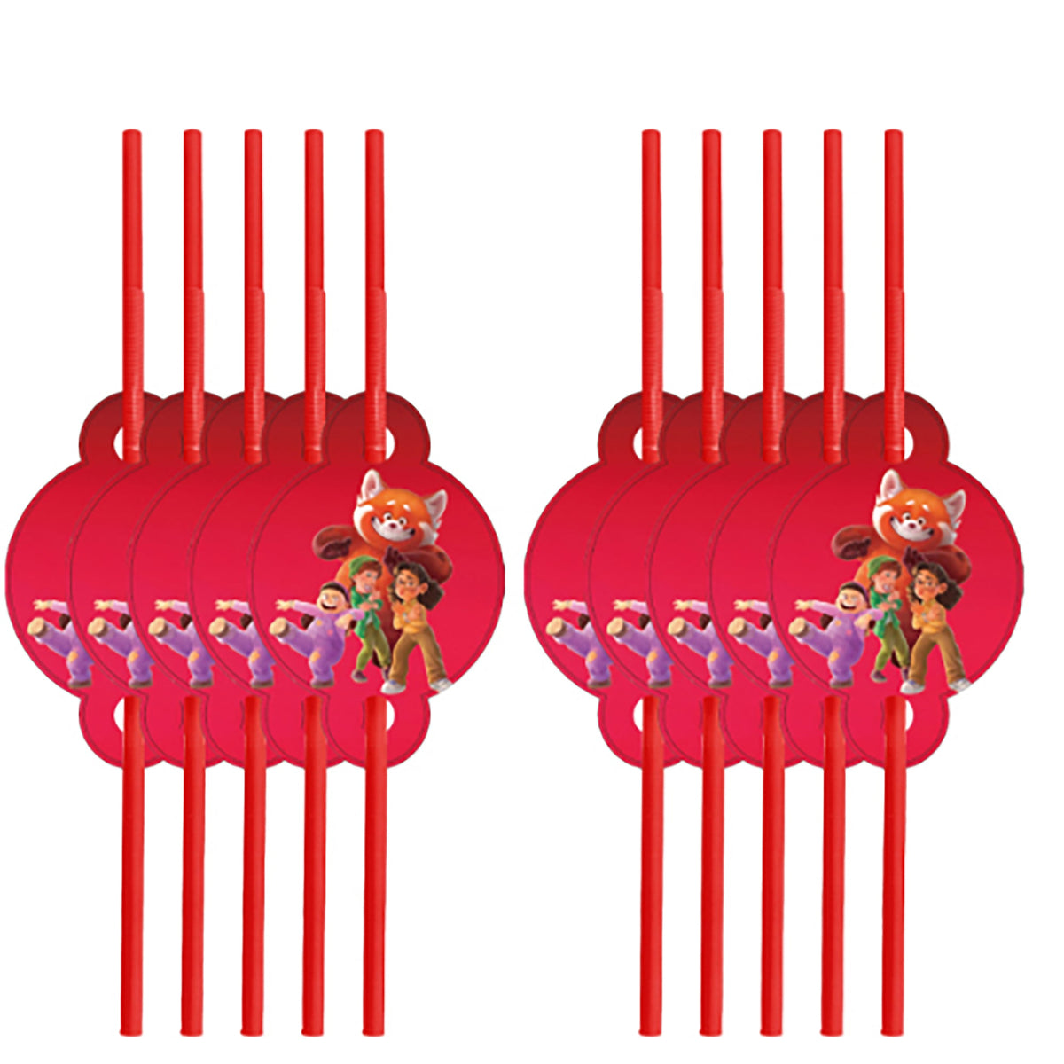 Shaoxing Keqiao Chengyou Textile Co.,Ltd Kids Birthday Turning Red Birthday Plastic Straws, 10 Count 810077657065
