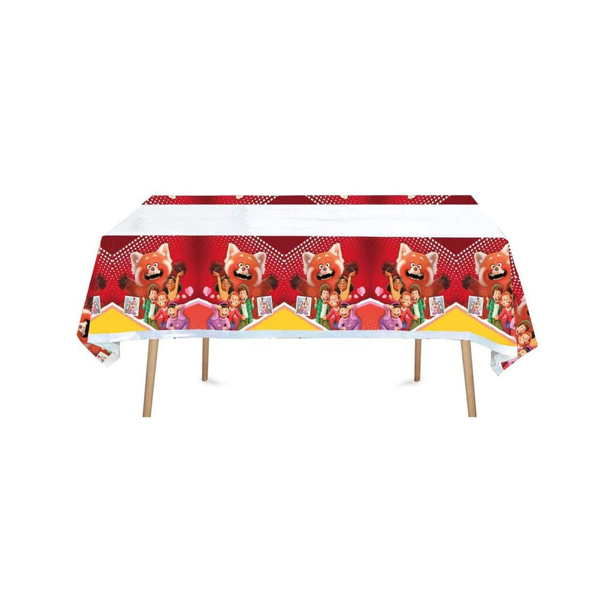 Shaoxing Keqiao Chengyou Textile Co.,Ltd Kids Birthday Turning Red Birthday Rectangular Plastic Table Cover, 51 x 86 Inches 810077656969