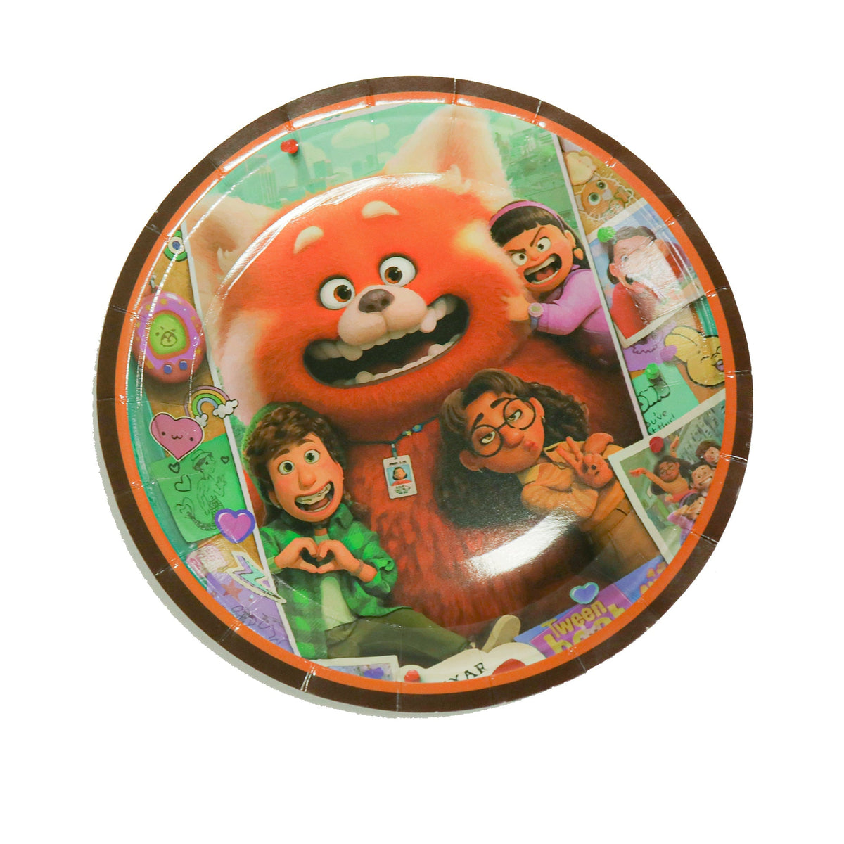Shaoxing Keqiao Chengyou Textile Co.,Ltd Kids Birthday Turning Red Birthday Small Round Dessert Paper Plates, 7 Inches, 10 Count 810077656921