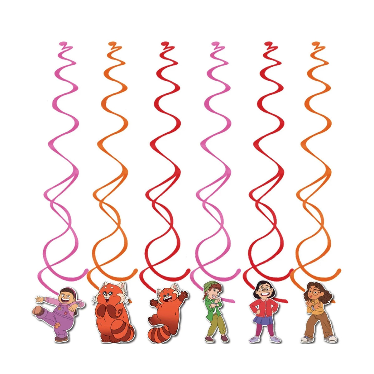 Shaoxing Keqiao Chengyou Textile Co.,Ltd Kids Birthday Turning Red Birthday Spiral Decoration Kit with Cutouts, 6 Count 810077656976