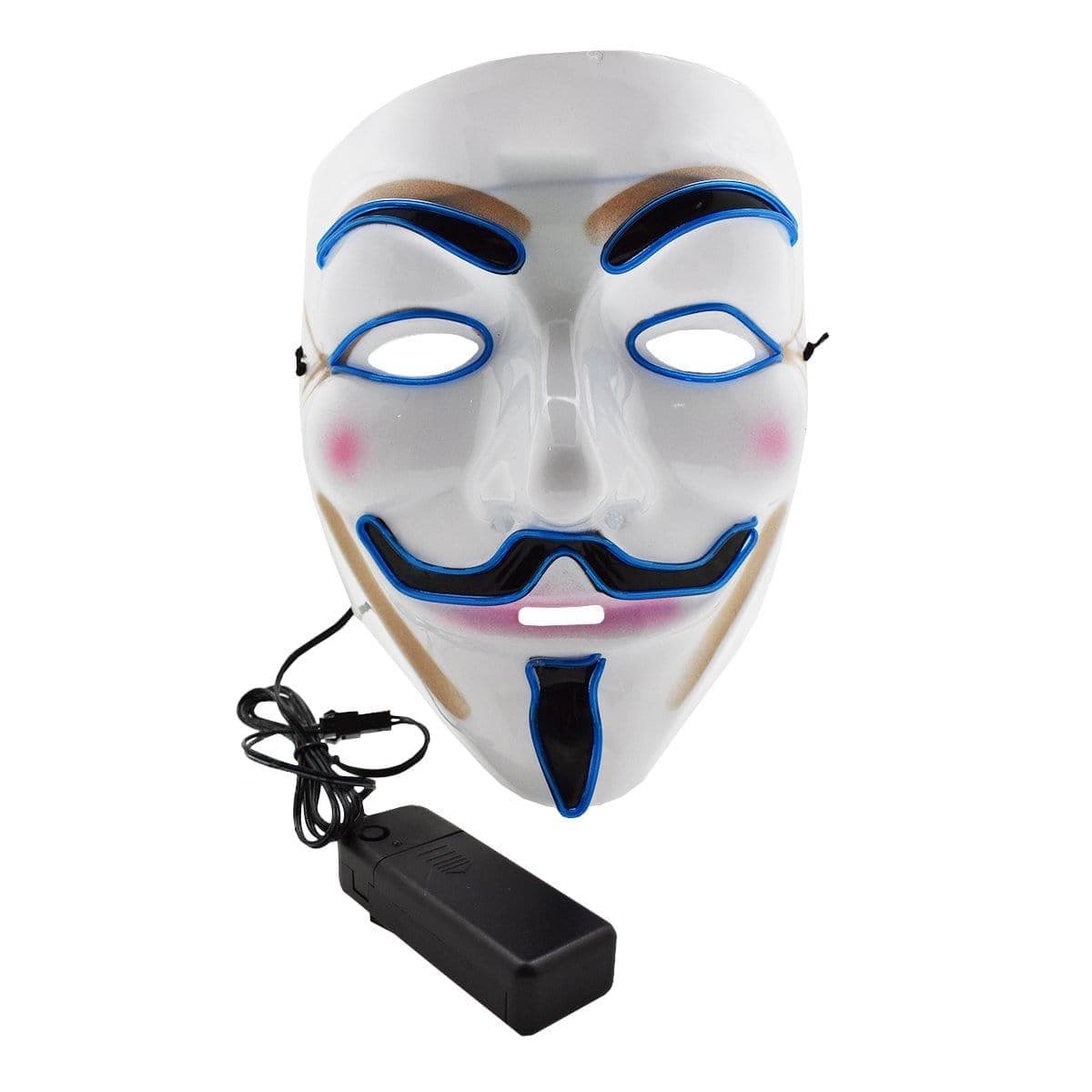 Buy Costume Accessories Blue LED Vendetta mask sold at Party Expert