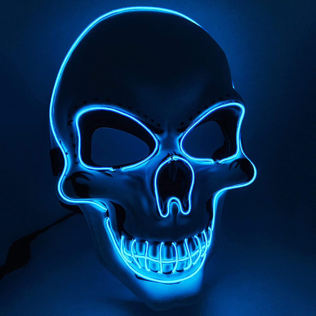 SHENZHEN DASHENG ELECTRONIC TECHNOLOGY CO. Costume Accessories LED Blue Skull Mask for Adults 810077653579