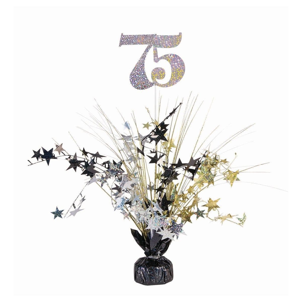 Buy Age Specific Birthday Centerpieces 18 In. Gold/silver/black - 75 sold at Party Expert