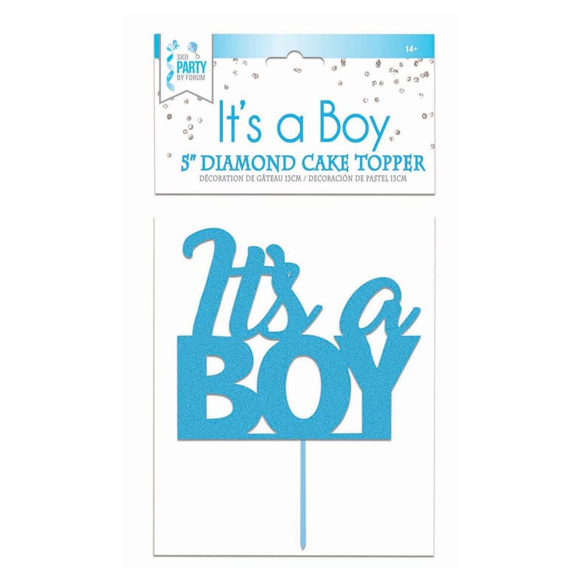 Buy Baby Shower Blue It's a Boy cake topper sold at Party Expert