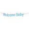 Buy Baby Shower Blue Welcome Baby diamond banner sold at Party Expert