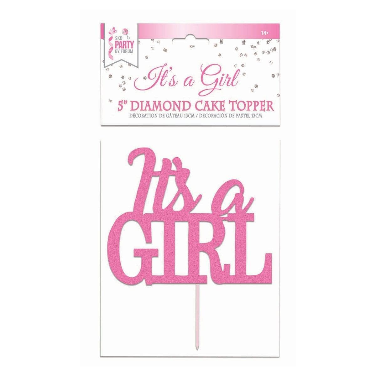 Buy Baby Shower Pink It's a Girl cake topper sold at Party Expert