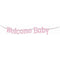 Buy Baby Shower Pink Welcome Baby diamond banner sold at Party Expert