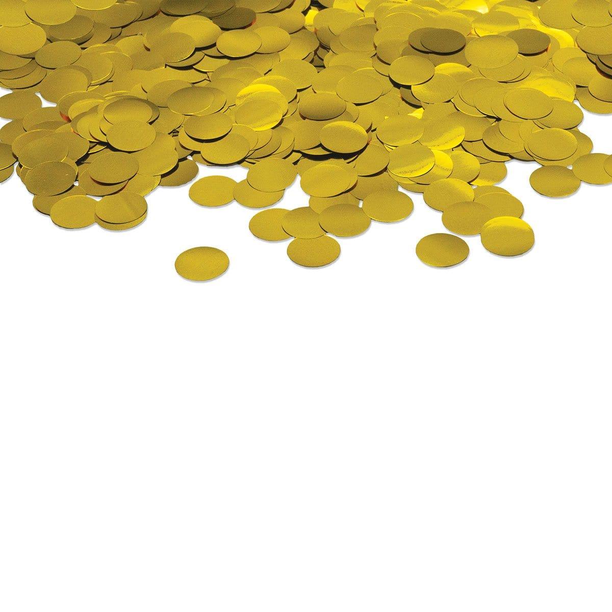 Buy Balloons Gold Metallic Round Confetti, 1 ounce sold at Party Expert