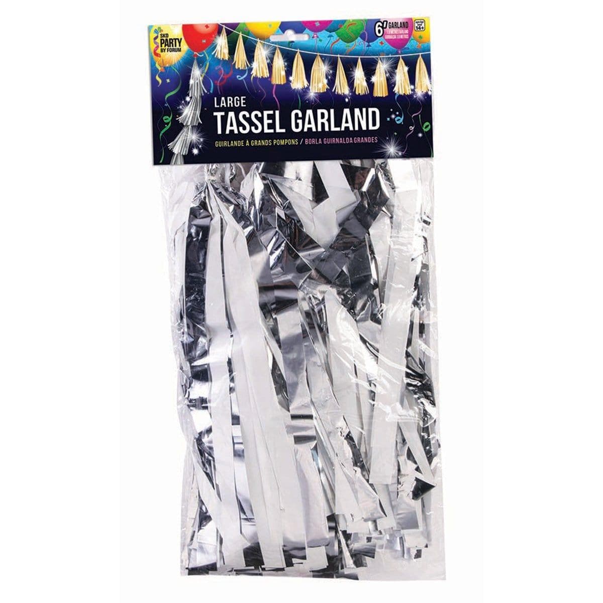 Buy Balloons Silver and White Large Balloon Tassel sold at Party Expert