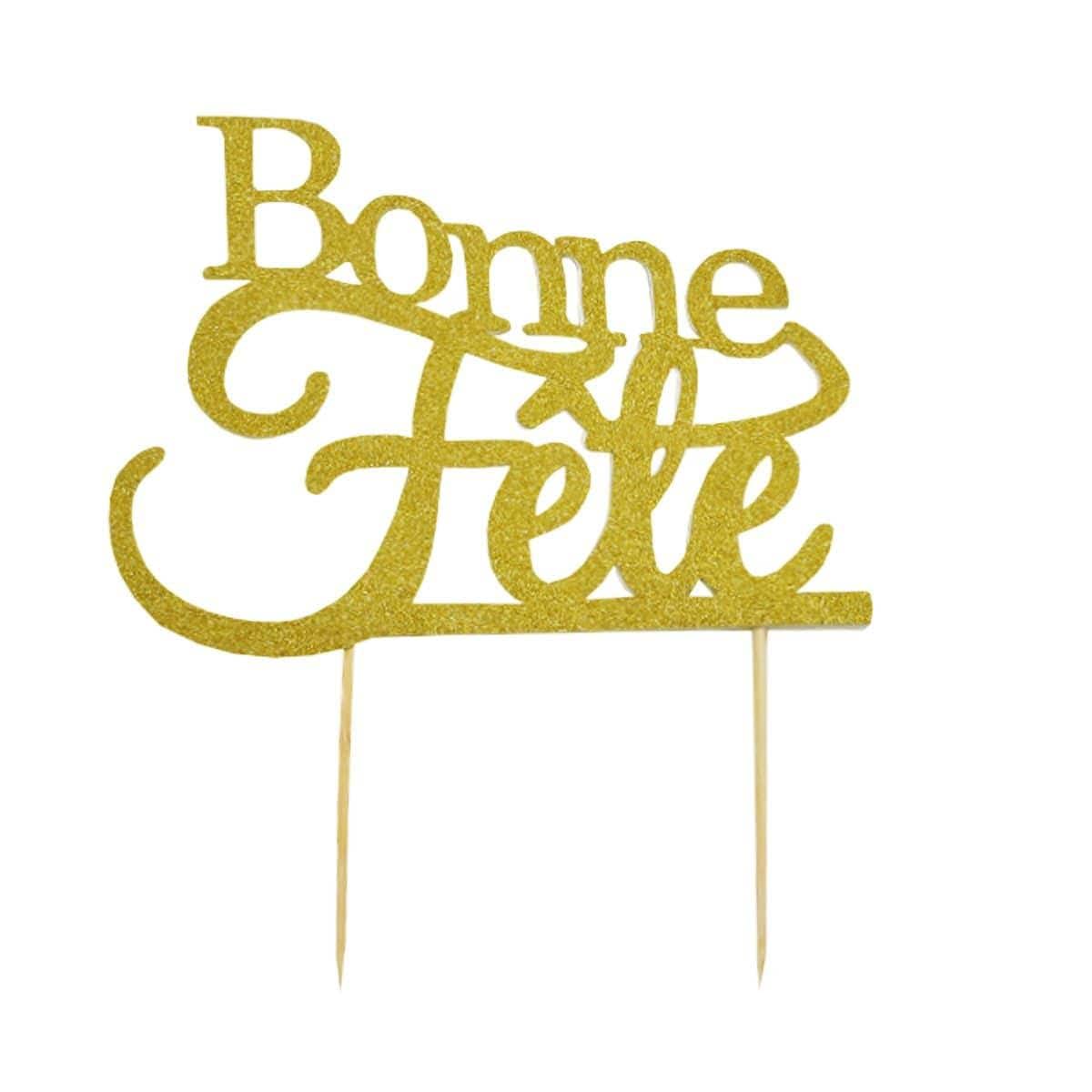 Buy Cake Supplies Cake Topper - Bonne FÃªte - Gold sold at Party Expert