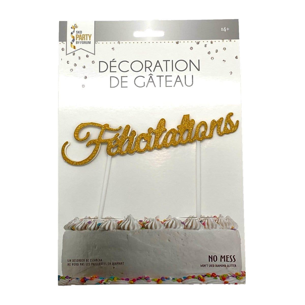 Buy Cake Supplies Félicitations gold cake topper sold at Party Expert