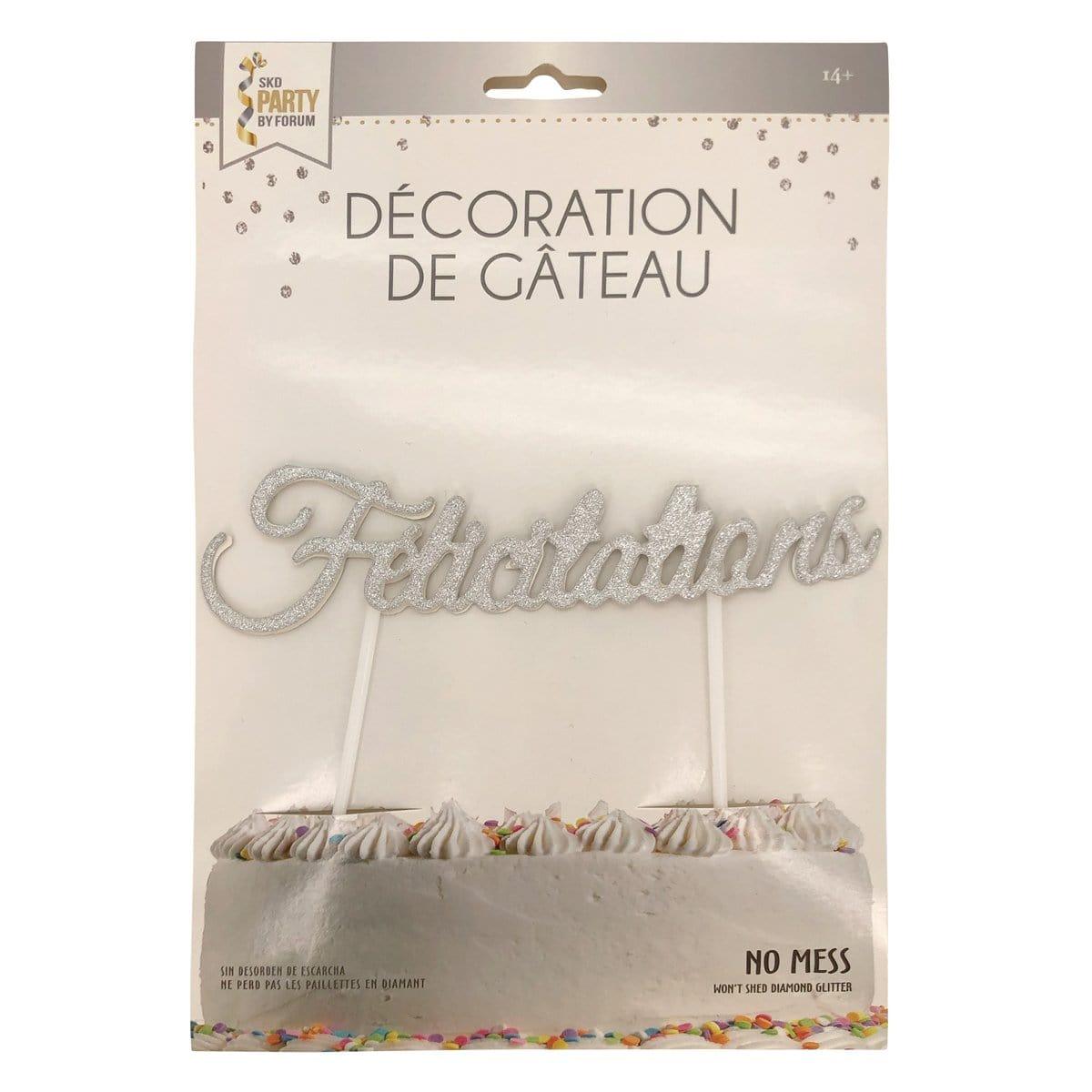 Buy Cake Supplies Félicitations silver cake topper sold at Party Expert
